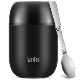 Insulated Food Container, 450 ml Stainless Steel Food Container, Baby Food, Insulated Container with Spoon, Warming Box, Thermal Container, Keep Soup Hot & Cold for School, Outdoors, Office