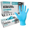 [100 Pack] SURESAFE Latex Free Disposable Gloves, Vinyl and Nitrile