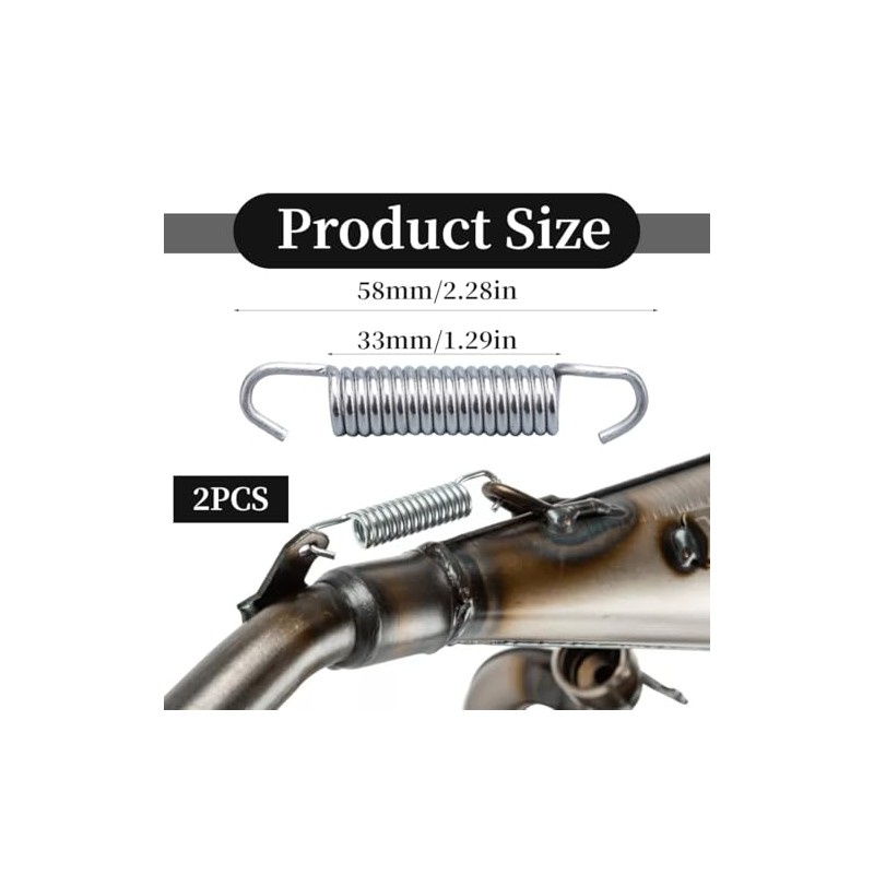 Springs, Two Piece Universal Exhaust Pipe Spring, Stainless Steel Exhaust