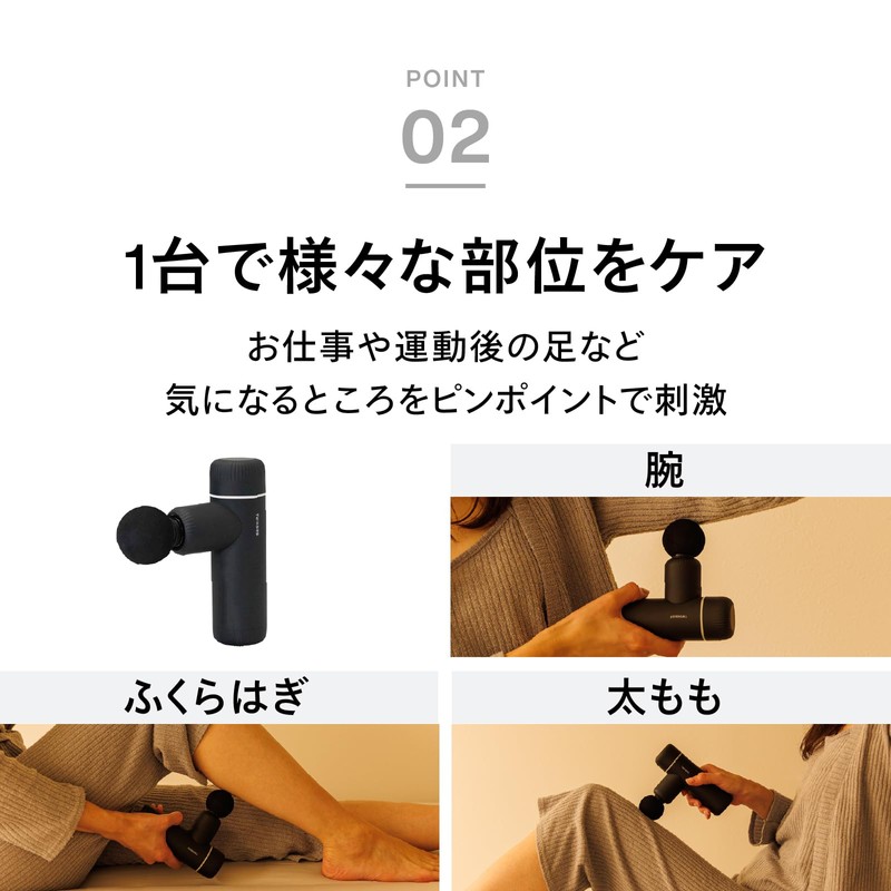 Twin Bird SH-2685B Massage Gun, Handy Gun, USB Charging, 4