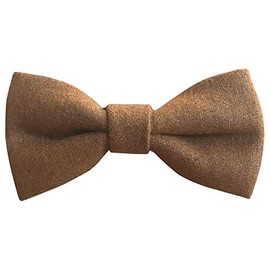 Children's Kids Boys Luxury Wool Pre-Tied and Elasticated Bow Tie (Camel Tan) - suitable for formalwear, weddings, parties, pageboy outfits