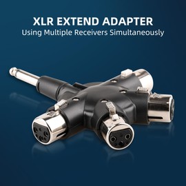 Devilclaw Multifunctional UHF Wireless XLR Adapter System,Transmitter & Receiver for Dynamic Microphones Guitar Mixer PA System, 16 Adjustable Frequencies, USB Charge, 250ft Range (XLR Extend Adapter)