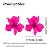 Gold Flower Statement Earrings for Women Big Pink Dangle Drop