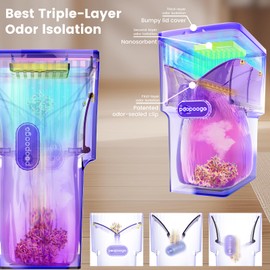 Ayvfirex Cat Litter Trash Can, Best Litter Disposal Bin, Pet Waste Container, Odor Locking, Pet Waste Pail for Cats/S/M Dogs/Rabbits, Cat Lovers' Essential Gift Duo