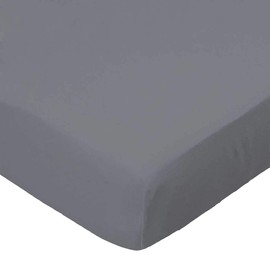 SheetWorld 100% Cotton Percale Fitted Crib Toddler Sheet 28 x 52, Dark Grey Woven, Made in USA