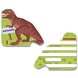 DH-Konzept 6 T-Rex Dinosaur Theme Invitation Cards for Children's Birthday/Dino KARTE008/Kids Birthday Party Boys Birthday Party Invitations Dinosaur Jura