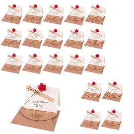 Message Cards, Bouquet, Rose, Mini Petite Message, Greeting Card, Birthday Card, Anniversary Card, Celebration Card, Thank You Card, Wedding, Mother's Day, Tabletop Card, Place Card, Stylish, Celebration, Envelope Included, Sticker (Set of 20)