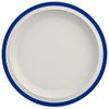 Ornamin Flat Plate Diameter 26 cm Blue Melamine Edge (Model
