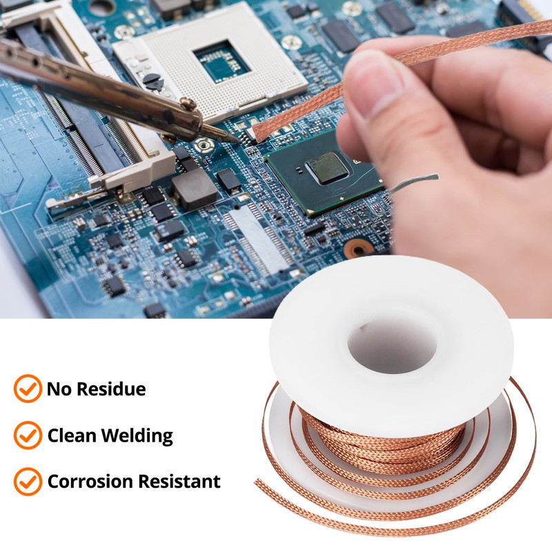 QWORK® Solder Wick Desoldering Braid, Professional Copper Wire Flux Wick,
