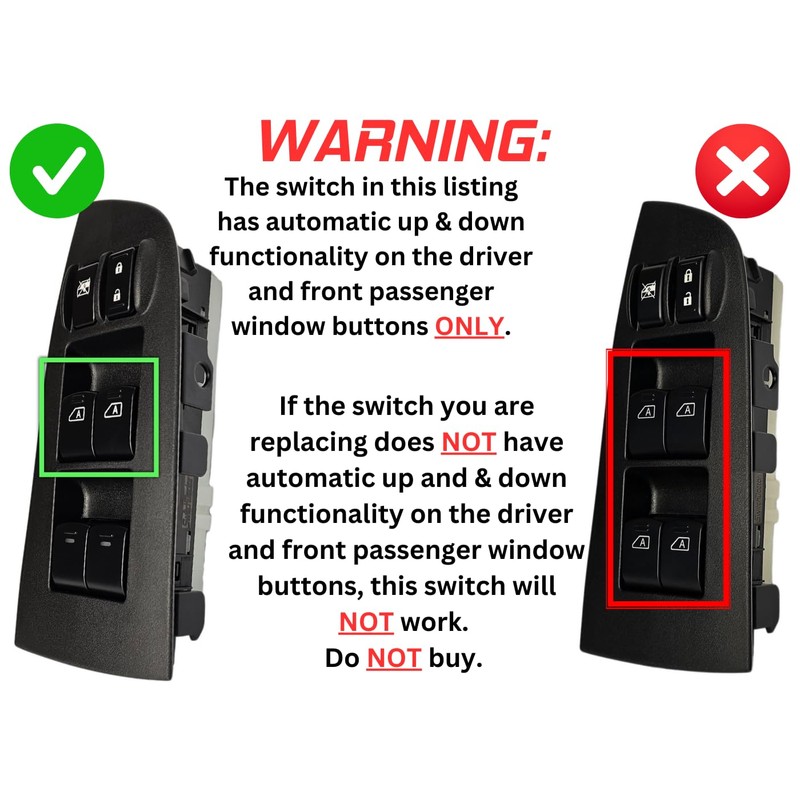SWITCHDOCTOR Window Master Switch & Bezel Set for 2009-2014 Nissan