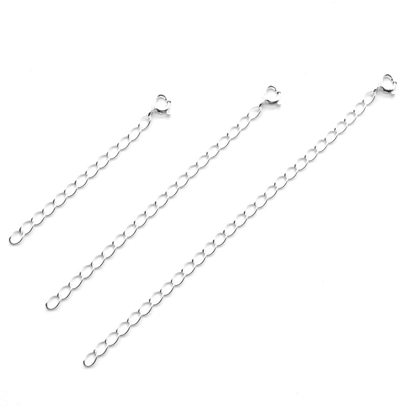 Solid 925 Sterling Silver Chain Extender For Necklace/Bracelet Extension (2