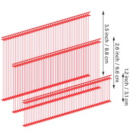 3000 Pieces Standard Tagging Fasteners with 3 Sizes Standard Tag Pins Plastic Regular Garment Clothing Price Tag Label Standard Tagging Barbs (Red)