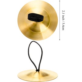 Foraineam 12 Pieces Finger Cymbals Belly Dancing Finger Zills Gold Musical Instrument Rhythm Maker Brass Finger Dance Zills for Dancer Party
