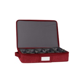 Covermates Keepsakes Flatware Storage Box - Stackable - Reinforced Handles - China Storage, Red Heather