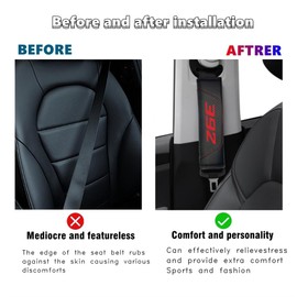 QZXIAOGU 2Pcs Carbon Fiber Leather Seat Belt Cushions Shoulder Pad Soft for Challenger Dakota Charger SRT Avenger Durango Accessories,Car Seat Belt Pads Safety Belt Cover Pad (Black 392)