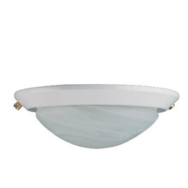 Concord Fans White Concord Y-260A-S-WH Low-Profile Fan Kit Ceiling Light Glass Alabaster-Two Bulbs