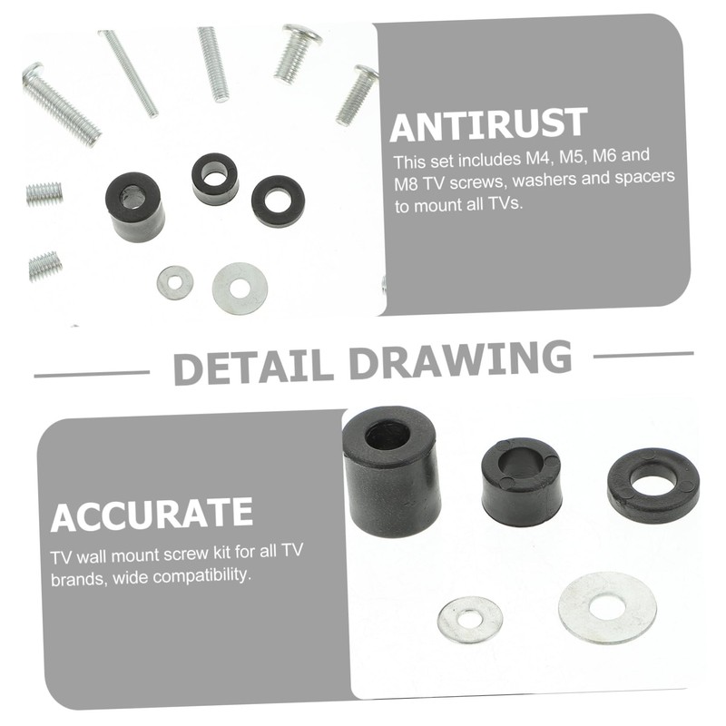 Gatuida 1set Tv Mount Installation Kit Screws Washers and Gaskets