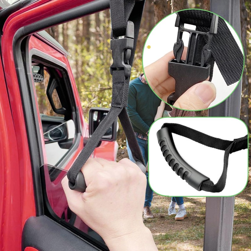 Foldable Car Door Handle for Elderly with Adj. Standing Aid