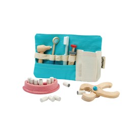 PlanToys® Pretend Play Dentist Toy Set for Kids | Wooden Doctor Kit with Teeth Model, Dental Tools, and Bag | Educational Toy for Toddlers | Encourages Imaginative Role Play