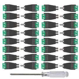 Aiqeer 16 Pairs RCA Connector Adapter Set, RCA Male Plug and Female Socket to AV Screw Terminal Block Audio/Video Connector Adapter, for CCTV Security Camera System
