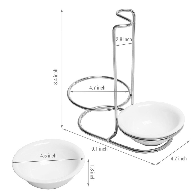 Doble soporte para cucharas, hecho en cerámica con rack de