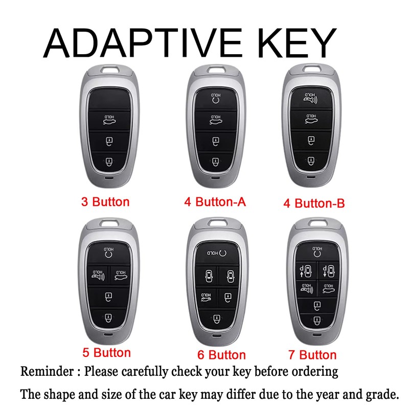HIBEYO Fit for Hyundai Key Fob Cover Compatition with 2019-2024