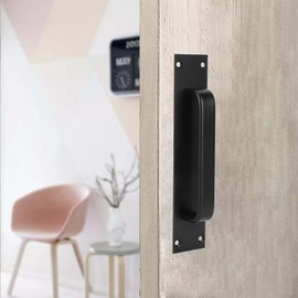 2 Manijas para Puertas Corredizas, Manija de Puerta de Balcón de Aleación de Aluminio Negro, Manija Curvada, Manija para Puerta para Gabinetes, Guardarropas y Aparadores,