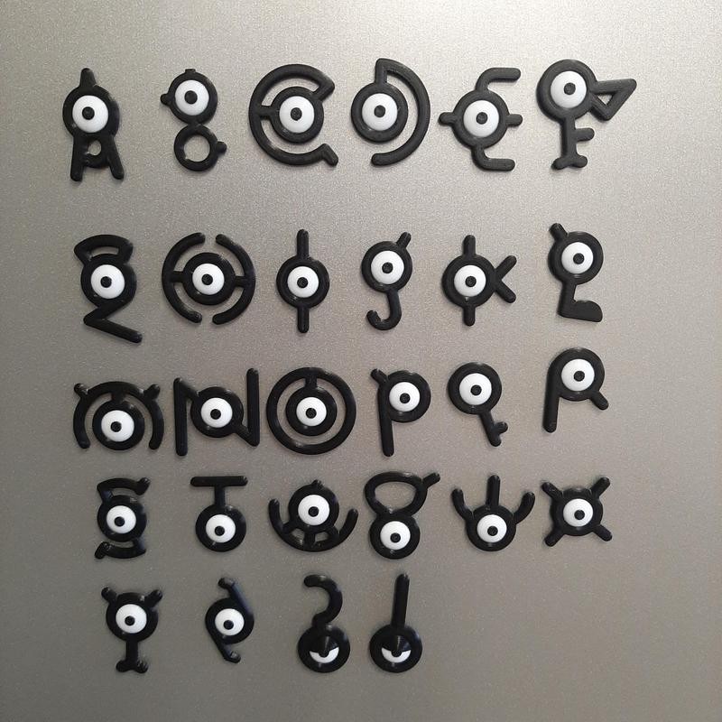 Unown Fridge Magnets - Shiny Unown and Custom Words -