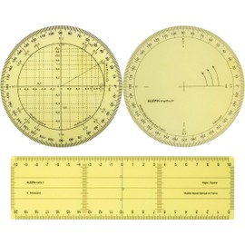 Aleph School Enrolment Set Ruler Large Model + Trigonometry Protractor + Round 360° Protractor