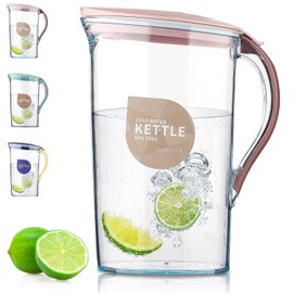 Berglander Carafe, Fridge Door Water Jug with 2.1 Litre Lid, Clear Fiberglass Carafe, Perfect for Making Tea, Juice and Cold Drinks, BPA Free