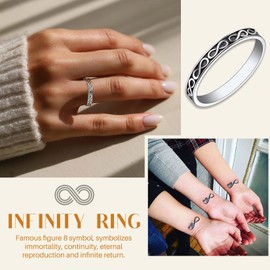 Suplight Infinity Band Rings for Women 925 Sterling Silver Wedding Rings Size 9