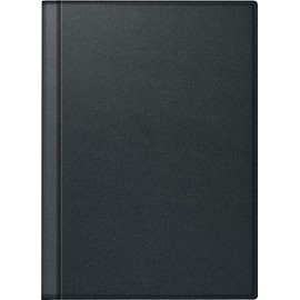 rido/idé 7013008901 Pocket Calendar Perfect/Technik I, 2 Pages = 1 Week, 100 x 140 mm, Leather Cover Rio Black, Calendar 2021