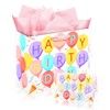 Woohookaka 13" Large Happy Birthday Gift Bag for Boys Kids