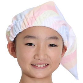 HEAZEL Hazel Towel Cap Kids Water Absorbing Hair Cap Kids Pool Swimming Swimming Hair Microfiber Milky Rainbow FREE