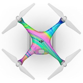 DesignSkinz - Compatible with Drone DJI Phantom 3/3 Pro - Skin Decal Protective Scratch Resistant Vinyl Wrap - Neon Color Fushion V3