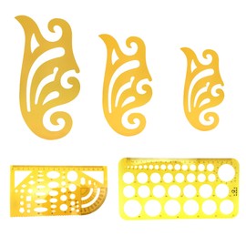 Felimoa Measuring Template Architectural Drawing Cloud Ruler Circular Ruler Polyform Ruler Total of 5 Pieces