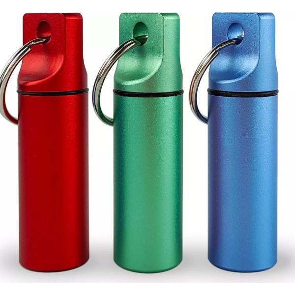 Unbranded Keychain Medicine Pill Box Case Bottle Holder Waterproof Metal