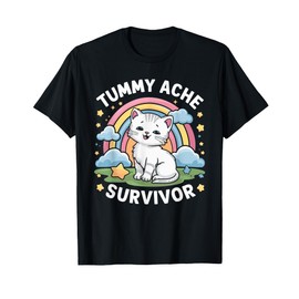 Tummy Ache Survivor Cat T-Shirt for Men Women