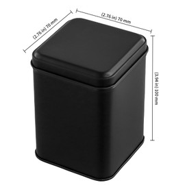 KEILEOHO Square Tea Canisters 7 x 7 x 10 cm Metal Black Square Tea Storage Jars with Lid for Approx. 50-100 g Loose Tea Pack of 10
