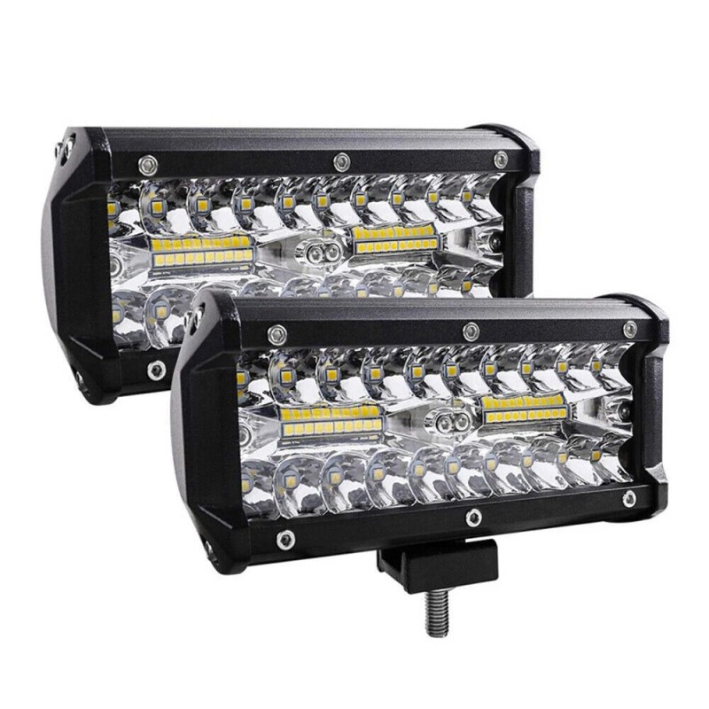 7"inch LED 2400W Work Light Bar Flood Spot Combo Fog
