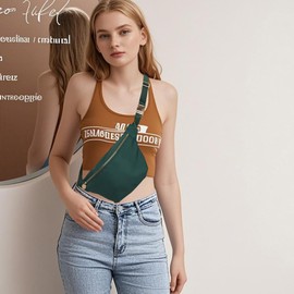 YogoRun Fanny Packs for Women Cross Body Crossbody Sling Bags for Women Nylon Waist Belt (Blackish Green)