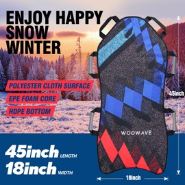 WOOWAVE 45"×18" Foldable Snow Sled, Black