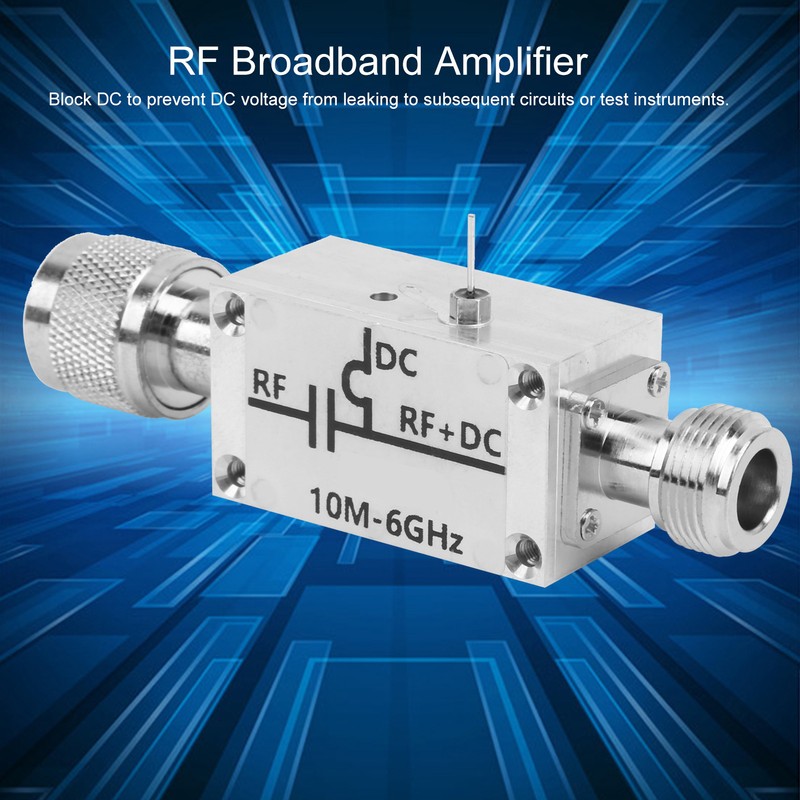 RF Broadband Amplifier Module Aluminium Alloy Bias Tee DC Blocker