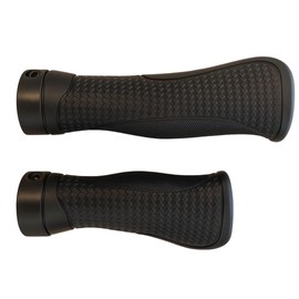 Manovella Ergonomic Bicycle Grips for Twist Grip - Short & Long (138/102 mm) - Screw Grips Diameter 22 mm for MTB, E-Bike & Trekking - Non-Slip & Shock Absorbing - 1 Pair