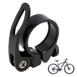 Bicycle Seat Clamp with Quick Release Aluminium Alloy Seat Clamp, Bicycle Seat Clamp Made of Aluminium Alloy, Seat Post Clamp, Black, Sizes 28.6/31.8/34.9 mm, Lightweight for Road Bike and MTB