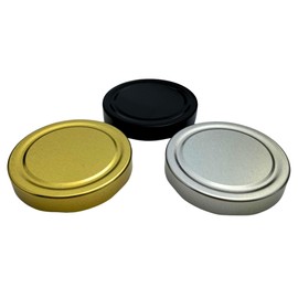 52 x Deep Twist Off Replacement Lid Screw Lid Metal Lid for 500 g Round Glass TO 82 mm Lid Colour Silver