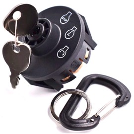 HD Switch Starter Ignition Key Switch Replaces Toro 117-2222 Grandstand, Grand Stand - w/ 2 Keys & Free Carabiner
