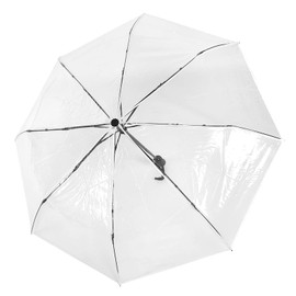 Greensen Transparent Foldable Automatic Dome Clear Umbrella for Men Women Kids Girls Lightweight Windproof Compact Umbrella, transparent