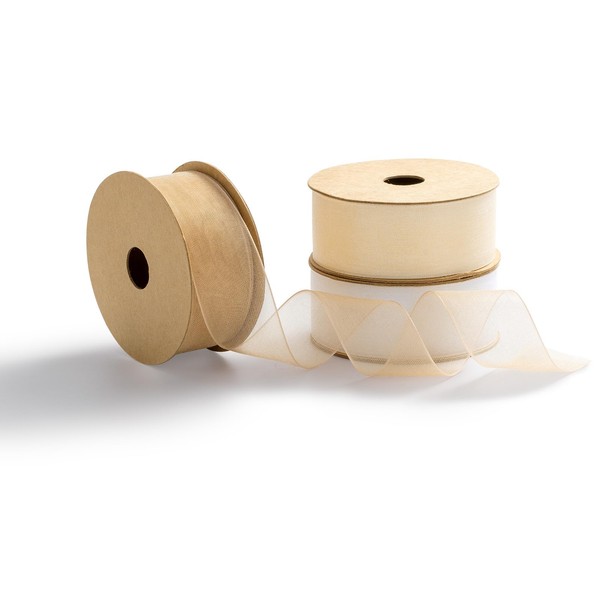 MORSUNBELA Organza Ribbon,Wide Decorative Gift Silk Ribbon 1 Inch x