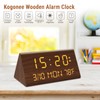 Kogonee Wooden Digital Alarm Clock, 0-100% Dimmer, 2 Alarm Settings,